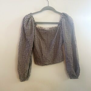 Abercrombie gingham‎ blouse XS